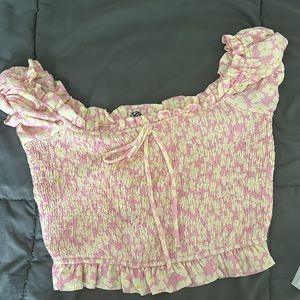 Zara pink flower top